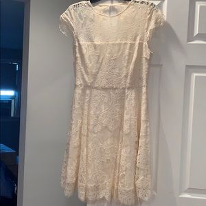 Size 8 off white lace overlay dress